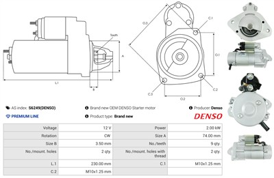 AS-PL S6249(DENSO) EAN: 5902129061007.
