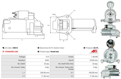 AS-PL S9015 EAN: 5901259423891.