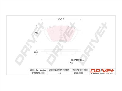 Dr!ve+ DP1010.10.0730 Číslo výrobce: DBP0730. EAN: 7640250074838.