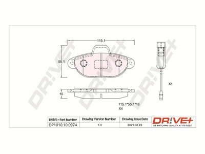 Dr!ve+ DP1010.10.0974 Číslo výrobce: DBP0974. EAN: 5907714162077.