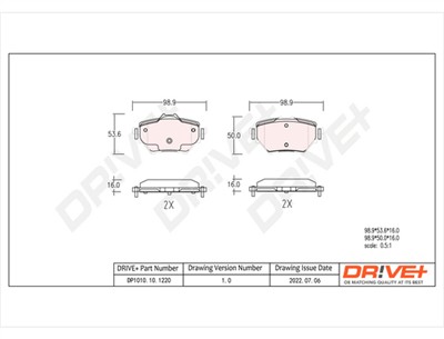 Dr!ve+ DP1010.10.1220 Číslo výrobce: DBP1220. EAN: 7640250074449.