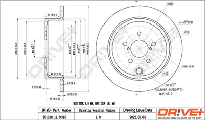 Dr!ve+ DP1010.11.0315 Číslo výrobce: DBD0315. EAN: 609843813671.