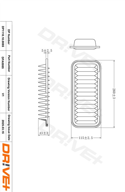 Dr!ve+ DP1110.10.0085 Číslo výrobce: DFA0085. EAN: 5907714165009.