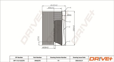 Dr!ve+ DP1110.10.0278 Číslo výrobce: DFA0278. EAN: 5907714170096.