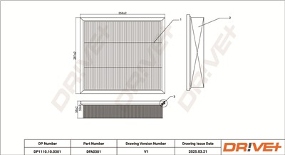 Dr!ve+ DP1110.10.0301 Číslo výrobce: DFA0301. EAN: 5907714170324.