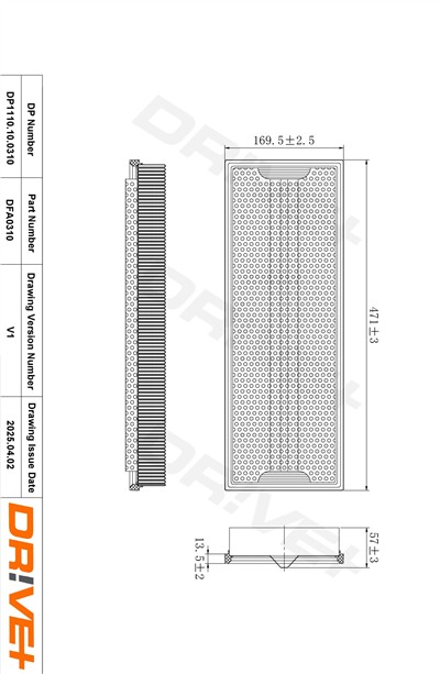Dr!ve+ DP1110.10.0310 Číslo výrobce: DFA0310. EAN: 5907714170416.
