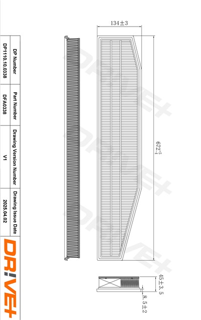Dr!ve+ DP1110.10.0338 Číslo výrobce: DFA0338. EAN: 5907714170690.