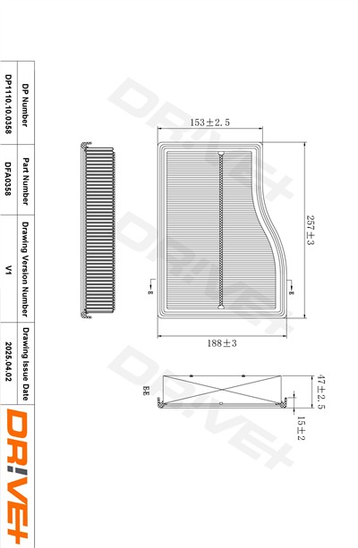 Dr!ve+ DP1110.10.0358 Číslo výrobce: DFA0358. EAN: 5907714170898.