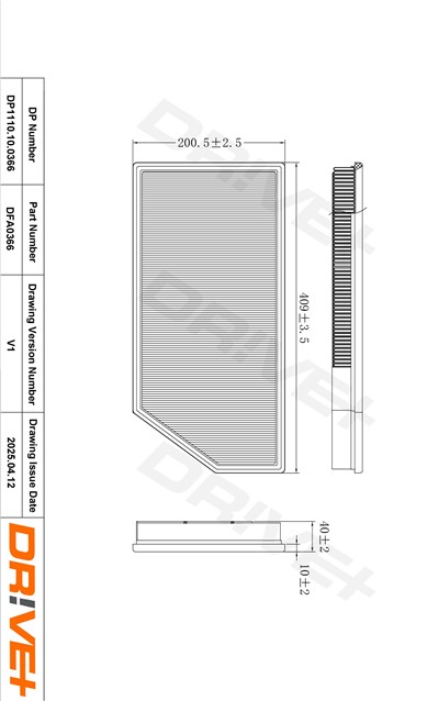 Dr!ve+ DP1110.10.0366 Číslo výrobce: DFA0366. EAN: 5907714170973.
