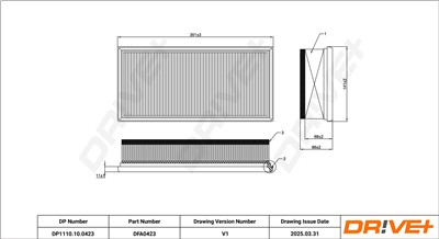 Dr!ve+ DP1110.10.0423 Číslo výrobce: DFA0423. EAN: 5907714171543.