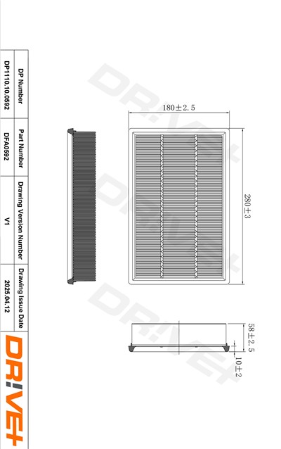 Dr!ve+ DP1110.10.0592 Číslo výrobce: DFA0592. EAN: 5907714173233.