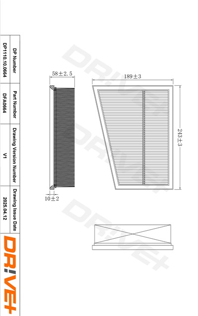 Dr!ve+ DP1110.10.0664 Číslo výrobce: DFA0664. EAN: 5907714173950.