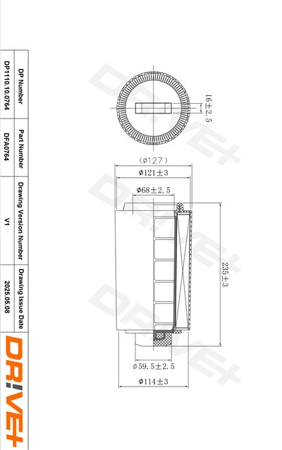 Dr!ve+ DP1110.10.0764 Číslo výrobce: DFA0764. EAN: 5907714174957.