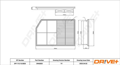Dr!ve+ DP1110.10.0830 Číslo výrobce: DFA0830. EAN: 7630556925897.