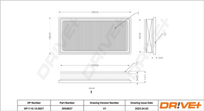 Dr!ve+ DP1110.10.0837 Číslo výrobce: DFA0837. EAN: 7630556925965.