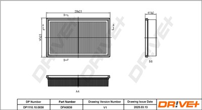 Dr!ve+ DP1110.10.0838 Číslo výrobce: DFA0838. EAN: 7630556925972.