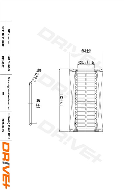 Dr!ve+ DP1110.11.0202 Číslo výrobce: DFL0202. EAN: 5907714167027.