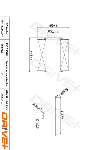 Dr!ve+ DP1110.11.0203 Číslo výrobce: DFL0203. EAN: 5907714167034.