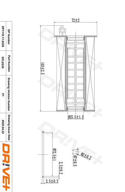 Dr!ve+ DP1110.11.0238 Číslo výrobce: DFL0238. EAN: 5907714167386.