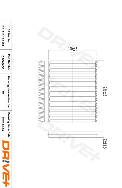 Dr!ve+ DP1110.12.0183 Číslo výrobce: DFC0060C. EAN: 5907714153631.