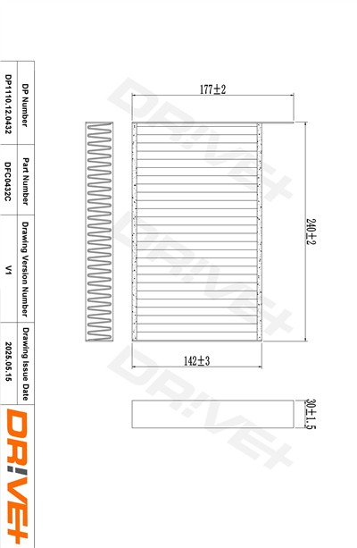 Dr!ve+ DP1110.12.0432 Číslo výrobce: DFC0432C. EAN: 7630556926825.