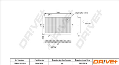 Dr!ve+ DP1110.12.1116 Číslo výrobce: DFC0360H. EAN: 7630556929000.