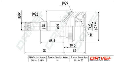 Dr!ve+ DP2110.10.1379 Číslo výrobce: DDC1379. EAN: 5907714183720.