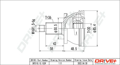 Dr!ve+ DP2110.10.1539 Číslo výrobce: DDC1539. EAN: 5907714185328.