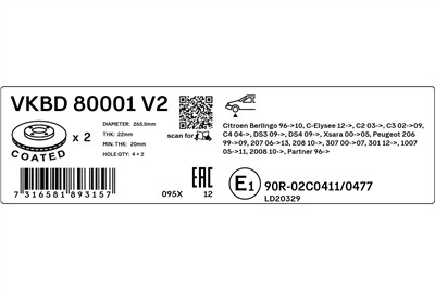 SKF VKBD 80001 V2 EAN: 7316581893157.