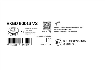SKF VKBD 80013 V2 EAN: 7316581893294.