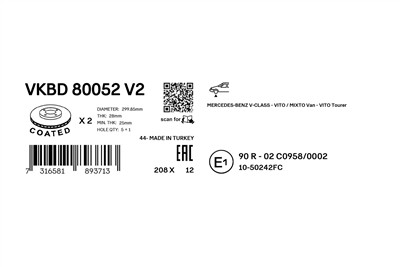 SKF VKBD 80052 V2 EAN: 7316581893713.
