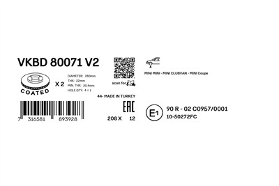 SKF VKBD 80071 V2 EAN: 7316581893928.