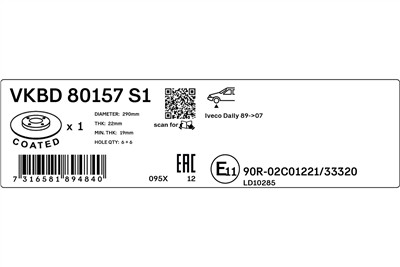 SKF VKBD 80157 S1 EAN: 7316581894840.