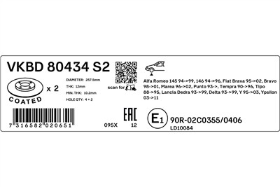 SKF VKBD 80434 S2 EAN: 7316582020651.