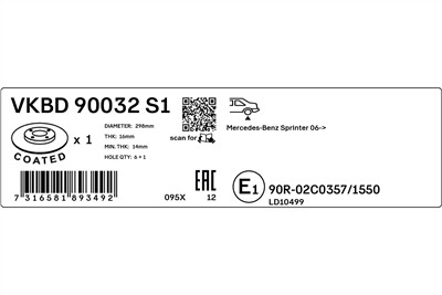 SKF VKBD 90032 S1 EAN: 7316581893492.