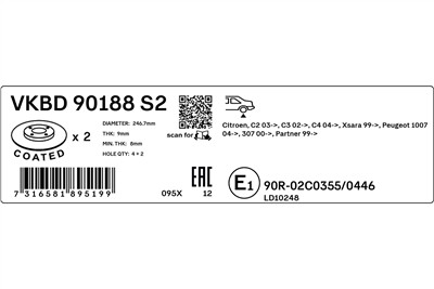 SKF VKBD 90188 S2 EAN: 7316581895199.