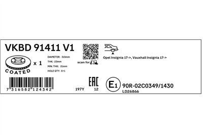 SKF VKBD 91411 V1