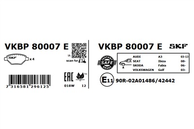 SKF VKBP 80007 E EAN: 7316581296125.