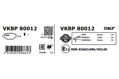 SKF VKBP 80012 EAN: 7316581296613.