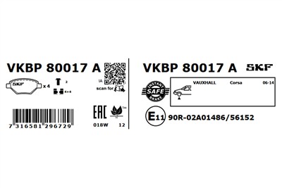 SKF VKBP 80017 A EAN: 7316581296729.