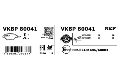 SKF VKBP 80041 EAN: 7316581297177.