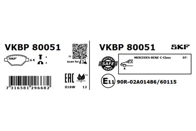 SKF VKBP 80051 EAN: 7316581296682.