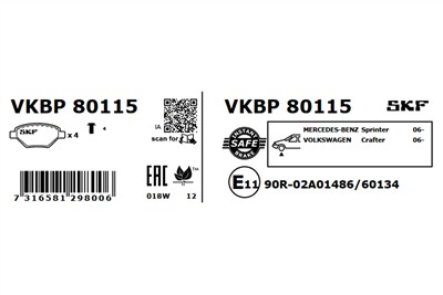 SKF VKBP 80115 EAN: 7316581298006.