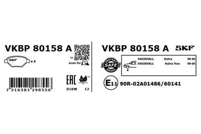 SKF VKBP 80158 A EAN: 7316581298556.
