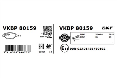 SKF VKBP 80159 EAN: 7316581298778.