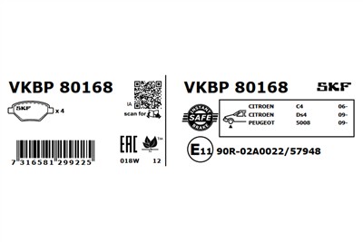 SKF VKBP 80168 EAN: 7316581299225.