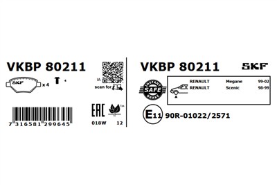 SKF VKBP 80211 EAN: 7316581299645.