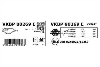 SKF VKBP 80269 E EAN: 7316581299966.