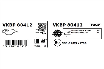SKF VKBP 80412 EAN: 7316581300839.