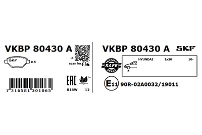 SKF VKBP 80430 A EAN: 7316581301065.